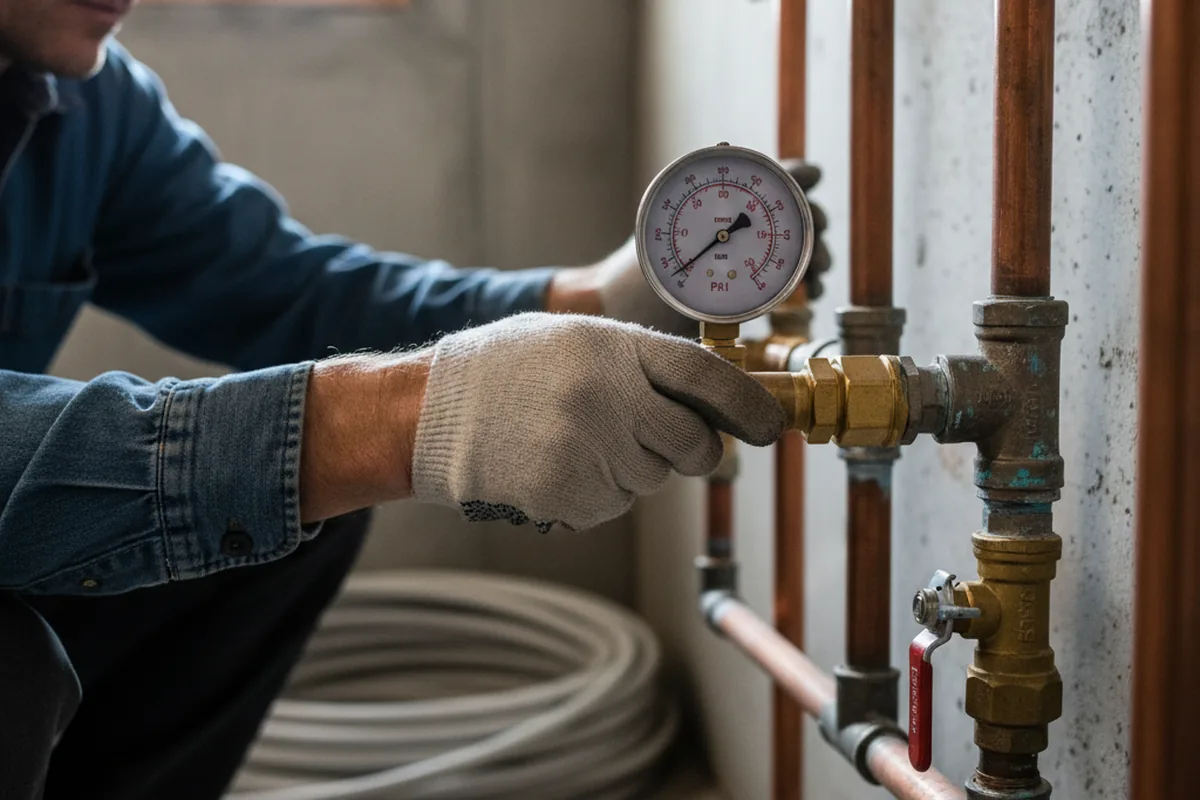 Pressure testing a repaired line during Water Line Repair in Culleoka